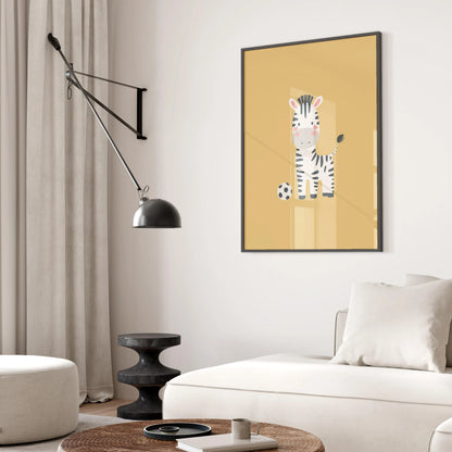 Soccer Zebra Nursery Canvas Wall Art, Safari Sports Decor for Kids Room